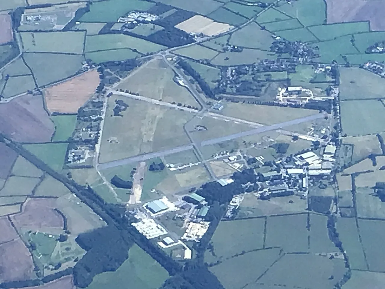 Westcott airfield from the air in August 2024, with the runways of the former RAF station and the business park buildings around them. The drone centre will expand the Catapult's existing test centre on the site